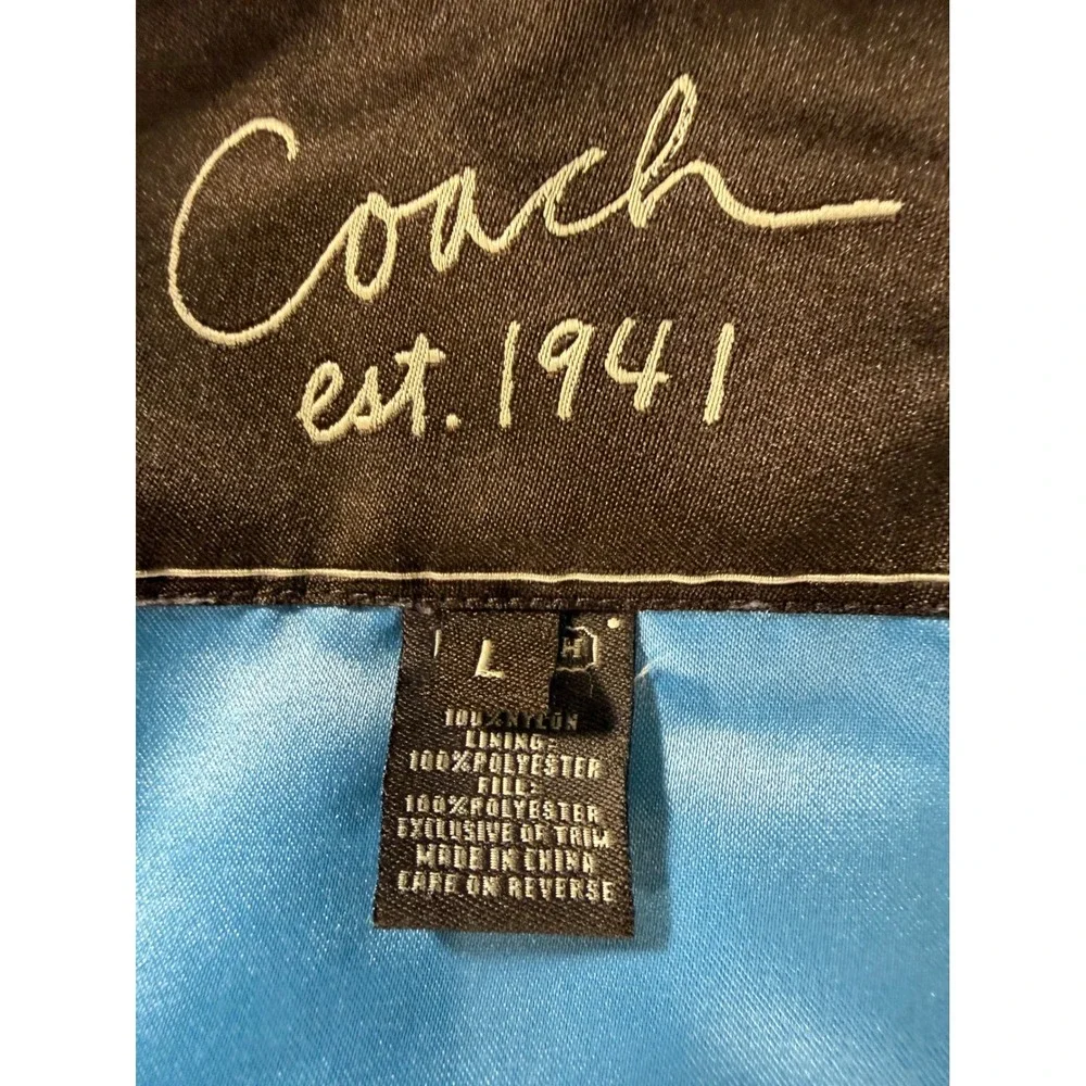Coach Est. 1941 Women Brown Signature C Quilted Barn Jacket Coat Gold Snaps L